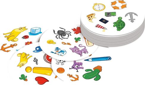Zygomatic Spot It! Classic Card Game (2024 Refresh) - Eco-Blister Edition, 5-in-1 Visual Perception Game for Quick Reflexes and Family Fun, Ages 6+, 2-8 Players, 10 Minute Playtime, Made in Saudi Arabia