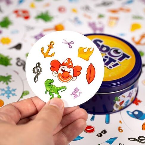 Zygomatic Spot It! Classic Card Game (2024 Refresh) - Eco-Blister Edition, 5-in-1 Visual Perception Game for Quick Reflexes and Family Fun, Ages 6+, 2-8 Players, 10 Minute Playtime, Made in Saudi Arabia
