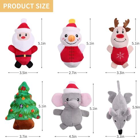 Malier 6PCS Cat Christmas Toys, Cat Toys for Indoor Cats, Catnip Filled Cat Teething Chew Toys Catnip Toys for Cats, Cute Plush Christmas Kitty Kitten Catnip Toys for Cats Exercise (Christmas) in Saudi Arabia
