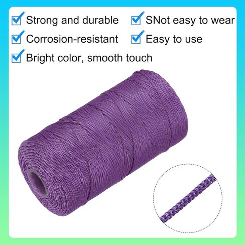 MECCANIXITY Nylon String Cord 1.5mm x 218 Yards Macrame Rope Braided Thread Twine String Smooth Beading Cord for Jewelry Making Supplies, DIY Craft, Violet in Saudi Arabia