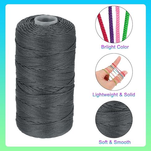 MECCANIXITY Nylon String Cord 1.5mm x 218 Yards Macrame Rope Braided Thread Twine String Smooth Beading Cord for Jewelry Making Supplies, DIY Craft, Violet in Saudi Arabia