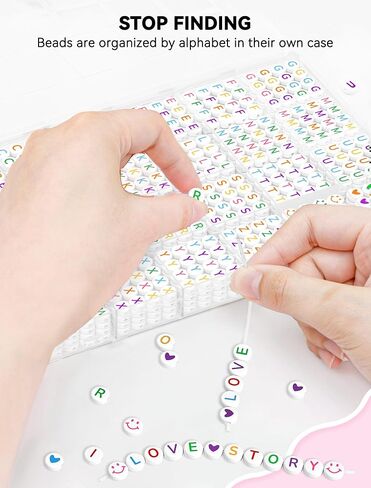 ARTDOT 1400 PCS Letter Beads, 28 Styles Friendship Bracelets Assorted Alphabet Beads Preppy Beads Jewelry Making Kit with Beads Case in Kuwait