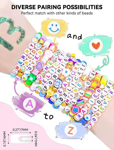 ARTDOT 1400 PCS Letter Beads, 28 Styles Friendship Bracelets Assorted Alphabet Beads Preppy Beads Jewelry Making Kit with Beads Case in Kuwait