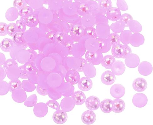 HARFINGTON 300pcs Flatback Pearls 6mm ABS Plastic Half Round Dome Imitation Pearls Craft Beads for DIY Craft Shoes Decorations Clothes Wedding Christmas Photo Frames, Pink in Saudi Arabia
