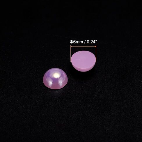 HARFINGTON 300pcs Flatback Pearls 6mm ABS Plastic Half Round Dome Imitation Pearls Craft Beads for DIY Craft Shoes Decorations Clothes Wedding Christmas Photo Frames, Pink in Saudi Arabia