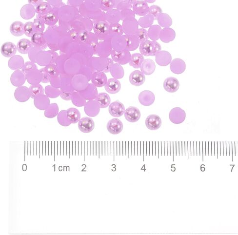 HARFINGTON 300pcs Flatback Pearls 6mm ABS Plastic Half Round Dome Imitation Pearls Craft Beads for DIY Craft Shoes Decorations Clothes Wedding Christmas Photo Frames, Pink in Saudi Arabia