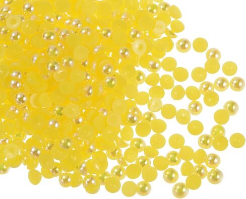 HARFINGTON 300pcs Flatback Pearls 6mm ABS Plastic Half Round Dome Imitation Pearls Craft Beads for DIY Craft Shoes Decorations Clothes Wedding Christmas Photo Frames, Pink in Saudi Arabia
