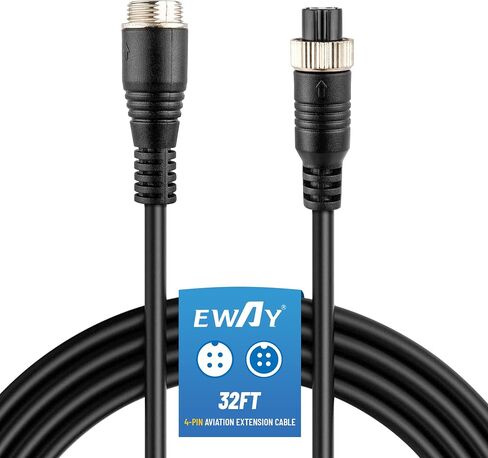 EWAY 4 دبوس كابل تمديد الطيران (50FT/15M) سلك الكاميرا الاحتياطية فيديو السيارة 4PIN سلك موصل الطيران للمركبة سيارة التخييم حافلة فان شاحنة متنقل مقطورة RV عكس الرؤية الخلفية نظام CCTV in Kuwait