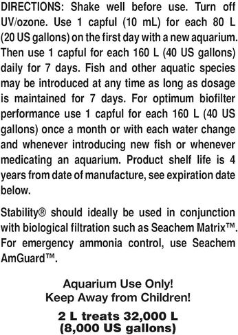 Seachem Stability Fish Tank Stabilizer - For Freshwater and Marine Aquariums, 16.9 Fl Oz (Pack of 1) in Kuwait