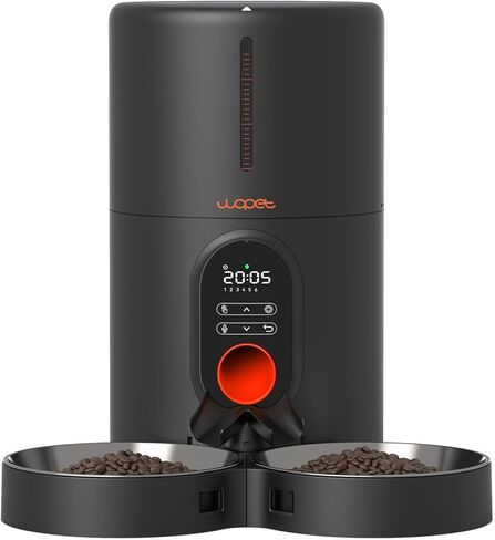 WOPET Automatic Cat Feeders 2 Cats-(𝟮𝟬𝟮𝟰 𝗨𝗽𝗴𝗿𝗮𝗱𝗲) Timed Cat Feeder with Stainless Steel Bowl, Programmable 1-6 Meals Control, Dual Power Supply Auto Pet Feeder for Cats and Dogs in Saudi Arabia