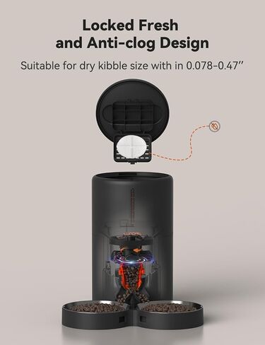 WOPET Automatic Cat Feeders 2 Cats-(𝟮𝟬𝟮𝟰 𝗨𝗽𝗴𝗿𝗮𝗱𝗲) Timed Cat Feeder with Stainless Steel Bowl, Programmable 1-6 Meals Control, Dual Power Supply Auto Pet Feeder for Cats and Dogs in Saudi Arabia