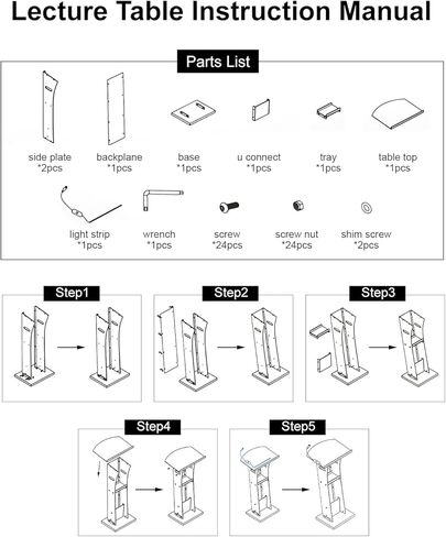 حامل منصة أكريليك شفاف من KSacry مع رف تخزين، منابر زجاجية شبكية للكنائس، المؤتمرات، الخطب، حفلات الزفاف، الفصول الدراسية، منصات العرض الاحترافية (23.6 بوصة طول × 17.7 بوصة عرض × 43 بوصة ارتفاع، شفاف) in Kuwait