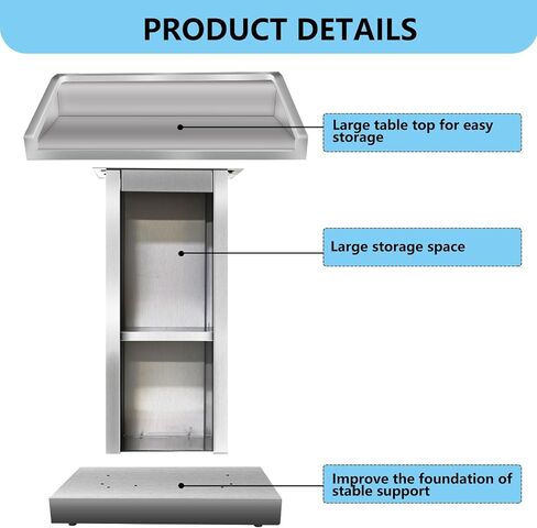 Wooden Podium Stand for Lectern Presentation Church Classroom, Pulpitos para Iglesias for Pulpit Lecture Teacher Conference Rooms Speech with Heavy Base(Black) in Saudi Arabia