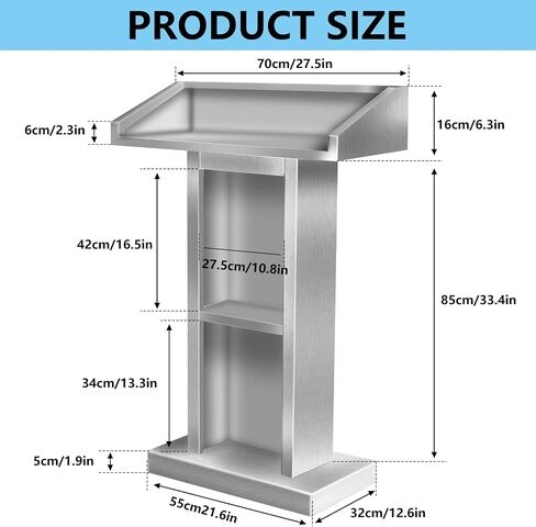 Wooden Podium Stand for Lectern Presentation Church Classroom, Pulpitos para Iglesias for Pulpit Lecture Teacher Conference Rooms Speech with Heavy Base(Black) in Saudi Arabia