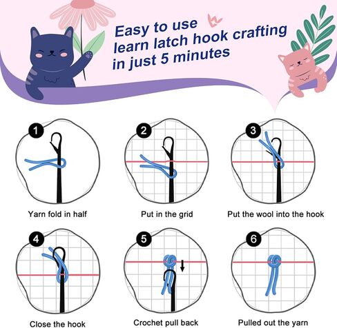 Christmas Reindeer Latch Hook Kits for Adults Kids, Beginners Animals Latch Hook Pillow Kit Pre-Printed Hook and Latch Rug Kit Cross-stitch Embroidery Cushion for Home Sofa Decoration 17x17 in. in Saudi Arabia