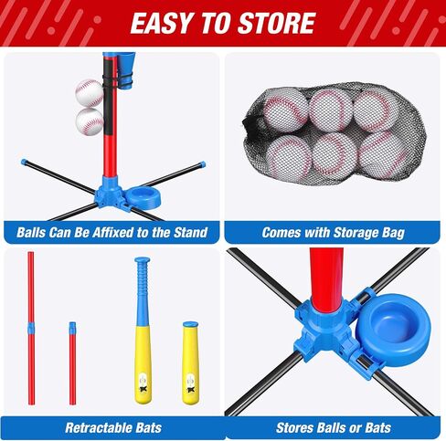 QDRAGON 4 in 1 Tball Set for Kids 3-5 with Toss and Catch Ball Set in Kuwait
