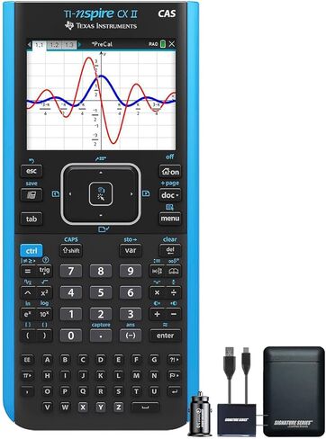 حاسبة الرسوم البيانية من تكساس إنسترومنتس TI-Nspire CX II CAS | شاشة ملونة، 8 تطبيقات مدمجة، برمجة بايثون، برامج مضمنة، للرياضيات والعلوم والمالية | حزمة الطاقة من سلسلة Signature in Kuwait
