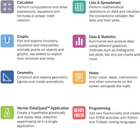 حاسبة الرسوم البيانية من تكساس إنسترومنتس TI-Nspire CX II CAS | شاشة ملونة، 8 تطبيقات مدمجة، برمجة بايثون، برامج مضمنة، للرياضيات والعلوم والمالية | حزمة الطاقة من سلسلة Signature in Kuwait