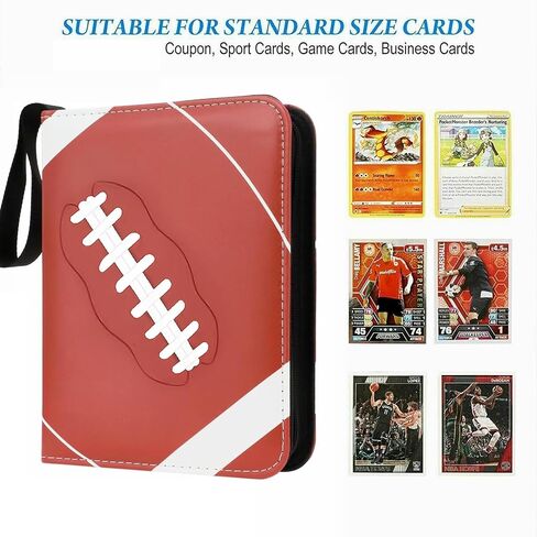 900 Pockets Trading Card Binder, Football Card Binder Album, Rugby Card Collector Album, PU Leather Card Collector Folder for MTG, Game Cards, Sports Cards (Football) in Saudi Arabia