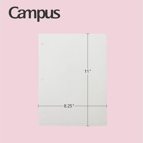 ورق أوراق فضفاض من Kokuyo Campus لـ 3 مجلدات حلقية، 8-1/4 بوصة × 11 بوصة، ورق دفتر ملاحظات بقياس الكلية، 100 ورقة، ورق ناعم ياباني يمنع نزيف الحبر، موردو المدارس، صنع في اليابان (WSG-NO-887G1) in Kuwait