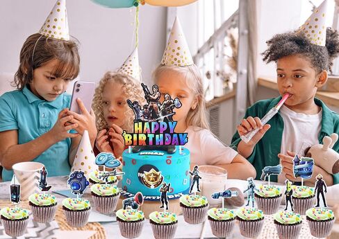 16 Pcs Exquisite Video Game Birthday Cake Toppers for Boys Girls Gamers' Birthday Cake Decorations, Video Game Party Decorations Supplies, Designed for Game Lovers in Saudi Arabia