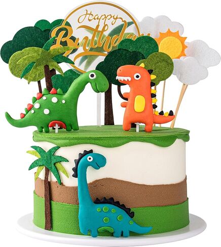 10Pcs Dinosaur Cake Decorations Dinosaur Cake Toppers Cake Decorations For Dinosaur Themed Party Kids Party Cake Decorations Dinosaur Baby Shower in Kuwait