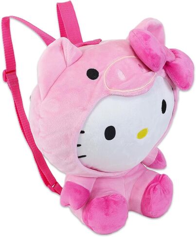 Hello Kitty Plush Purse for Girls Set - Hello Kitty Handbag Bundle with 14" Hello Kitty Plush Doll in Pig Costume with Carrying Straps Plus Stickers, Door Hanger | Hello Kitty Accessories in Saudi Arabia