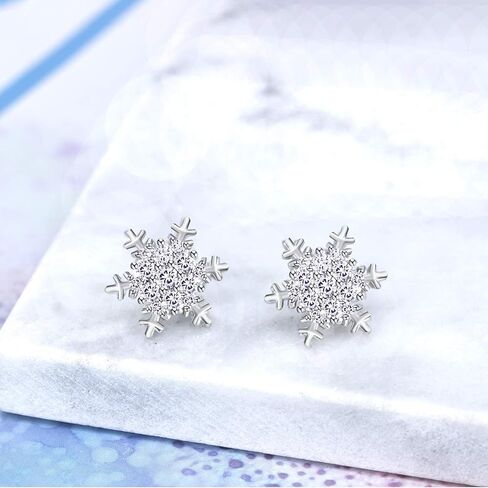 YOQUCOL Flower Snowflake Shape Cubic Zirconia Crystal Clip On Earrings CZ Not Pierced Ear Jewelry For Women Girls in Saudi Arabia
