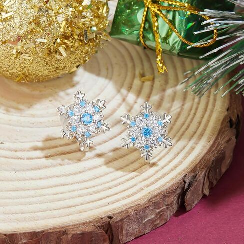 YOQUCOL Flower Snowflake Shape Cubic Zirconia Crystal Clip On Earrings CZ Not Pierced Ear Jewelry For Women Girls in Saudi Arabia