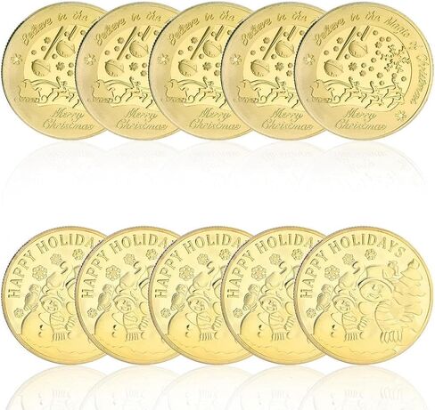 4Pcs Christmas Commemorative Coins Xmas Coins Santa Claus Elk Medal Xmas Art Souvenir Gold Silver Alloy Coins for Merry Christmas Stocking Stuffers Blessing Present Gift Coin Collection in Kuwait