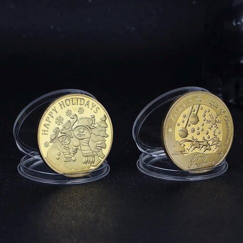 4Pcs Christmas Commemorative Coins Xmas Coins Santa Claus Elk Medal Xmas Art Souvenir Gold Silver Alloy Coins for Merry Christmas Stocking Stuffers Blessing Present Gift Coin Collection in Kuwait
