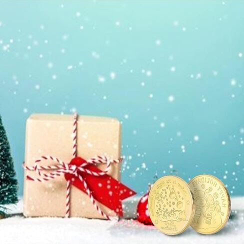 4Pcs Christmas Commemorative Coins Xmas Coins Santa Claus Elk Medal Xmas Art Souvenir Gold Silver Alloy Coins for Merry Christmas Stocking Stuffers Blessing Present Gift Coin Collection in Kuwait