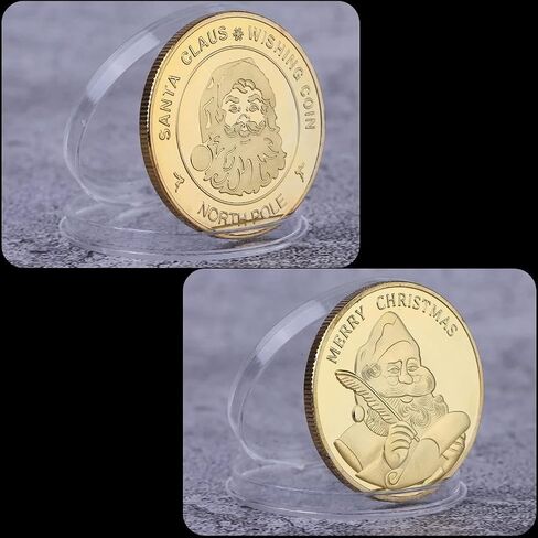4Pcs Christmas Commemorative Coins Xmas Coins Santa Claus Elk Medal Xmas Art Souvenir Gold Silver Alloy Coins for Merry Christmas Stocking Stuffers Blessing Present Gift Coin Collection in Kuwait