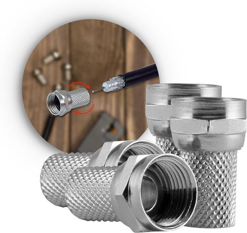 موصل محوري UltraPro RG6 F-Type Twist-On، 4 حزم، استبدال الموصلات أو تجميع الكابلات المخصصة، لا يتطلب أدوات، 52181 in Kuwait