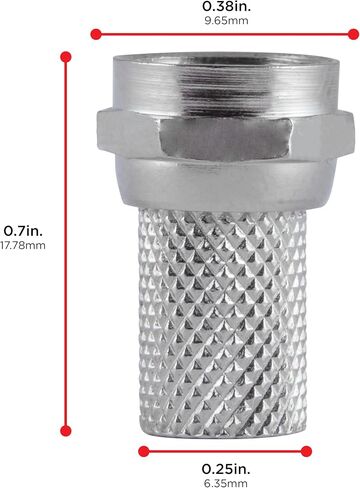 موصل محوري UltraPro RG6 F-Type Twist-On، 4 حزم، استبدال الموصلات أو تجميع الكابلات المخصصة، لا يتطلب أدوات، 52181 in Kuwait