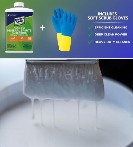 Klean Strip Green Odorless Mineral Spirits - Mineral Spirits for Wood & Cleaning - Odorless Paint Thinner for Oil Painting - Reliable for Pro's & DIY'ers - Cleans Tools & Equipment - 1 Qt in Kuwait