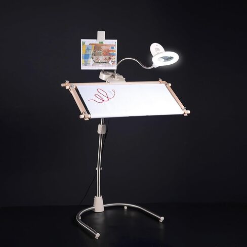 Daylight Company Stitchsmart Stand, Adjustable Embroidery Hoop Stand, Rotated Cross Stitch Stand, Hoop Holder, Hands Free Needlework Stand for Art Craft Sewing Projects,White in Saudi Arabia