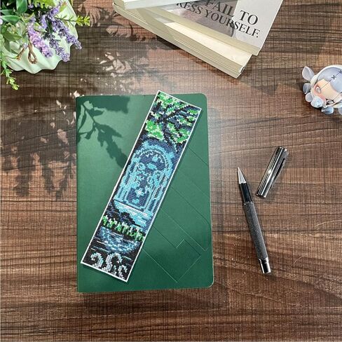 ZuoAnLF 5 قطع من مجموعات الإشارات المرجعية عبر الغرز، مجموعات DIY للإشارات المرجعية عبر الغرز، إشارات مرجعية مطرزة مختومة للبالغين المبتدئين، 14CT in Kuwait