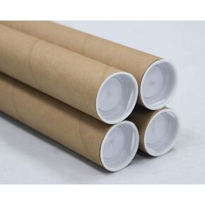MagicWater Supply Mailing Tube - 1.5 in x 9 in - Kraft - 4 Pack - for Shipping and Storage of Posters, Arts, Crafts, and Documents