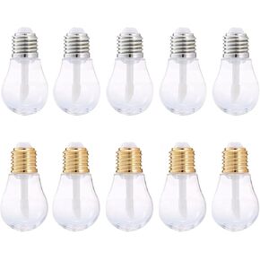 FZBNSRKO 10 Pcs Light Bulb Shaped Lips Balm Tube,Empty Refillable Lips Gloss Bottles,DIY Cosmetics Lipstick Containers with Gold Cap,Travel Makeup Sample Holder(mixed color,6ml)
