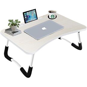 Laptop Bed Desk,Portable Foldable Laptop Lap Desk Tray Table with USB Charge Port/Cup Holder/Storage Drawer,for Bed/Couch/Sofa Working, Reading