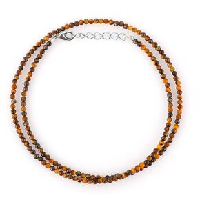 Natural Tiger Eye Beaded Necklace for Women, Crystal Gems Healing Necklace, Chakra Stone Bead Necklace, Yoga Stone Beads Necklace Meditation, Handmade Necklace