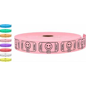 Tacticai 2000 Raffle Tickets, Smile, Green (8 Color Selection), Single Roll, Ticket for Events, Entry, Class Reward, Fundraiser & Prizes