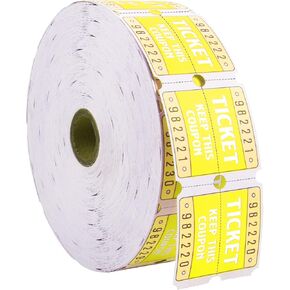 L LIKED Multicolor Raffle Tickets-4000 Tickets (2 Double Rolls of 2000 Tickets Roll), Consecutively Numbered 50/50 Raffle Tickets Rolls for Carnival Party, Concert, Carnivals & Other Even-Red,White