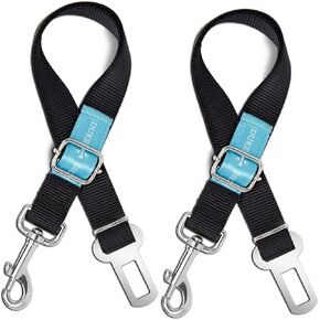 Dog Seat Belt Pet Dog Cat Car Seatbelt Safety Tether - 2 Pack - Adjustable Harness Belts Pet Leash - Heavy Duty Nylon Seatbelts - Universal Fit Cars Truck SUV