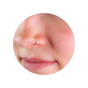 Tiny Fake Clip-on Nose Ring for Non-pierced Nose, perfect for small-average size nose | Comfy, Lightweight Faux Nose Piercing in 14K Gold Filled, 7 mm.