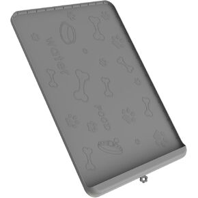 Silicone Pet Feeding Mat with Raised Edge for Food and Water, Dog Cat Food Mats Contain Spills Protects Floors, Dog Cat Bowls Placemat with High Lip for Floor Waterproof, Pets Accessories 19"x12"