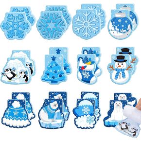 Faccito 24 Pcs Winter Party Favors Winter Wonderland Notepads Christmas Mini Notebook Holiday Xmas Notepads Pocket Journals for Winter Christmas Baby Shower Birthday Party Favors Classroom Supplies