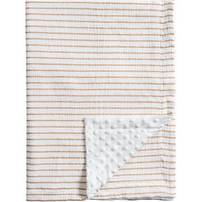 Meracorallo Baby Blankets for Unisex Boys and Girls, Super Soft Nursery Bed Blankets, Printed Throw Blanket with Muslin Cotton Front and Minky Dotted Fleece Backing, 30" x 40", Neutral Stripe