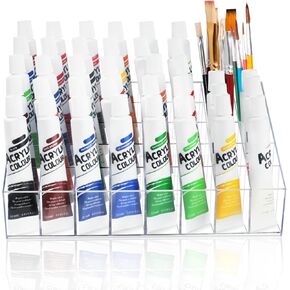 Vowcarol Acrylic Paint Tube Organizer 40 Slots, Watercolor Paint Tube Holder Organizer, Acrylic Paint Holder